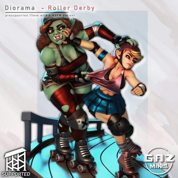 Producto - Orca y Elfa en rollers diorama