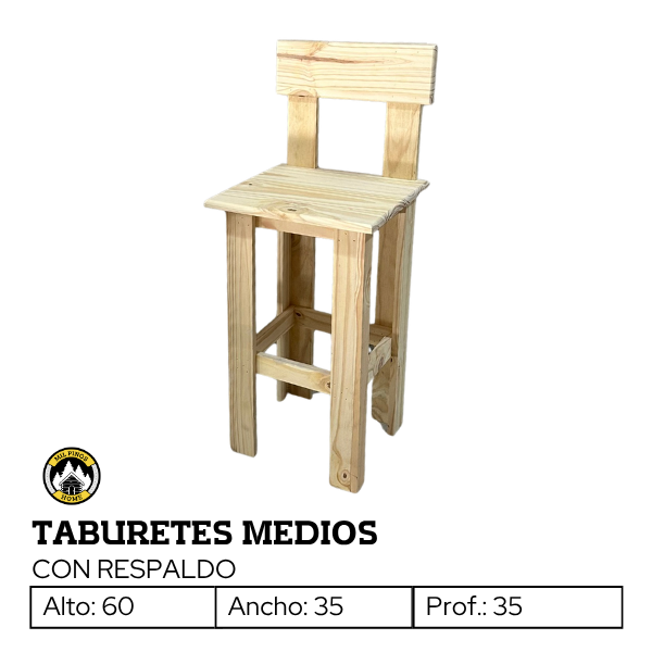 Producto - TABURETES MEDIOS CON RESPALDO - 0