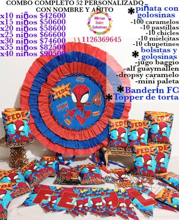 Producto - Combo cumpleaños 52 spidey
