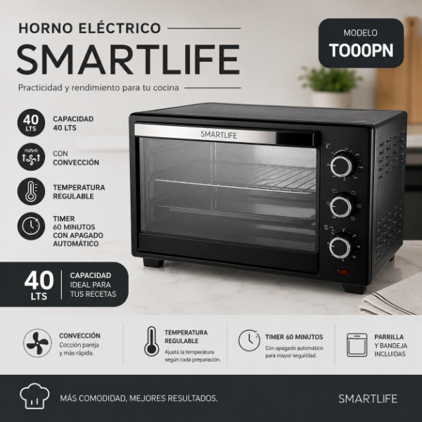 Producto - HORNO ELECTRICO SMARTLIFE 40L CON CONVECCIÓN