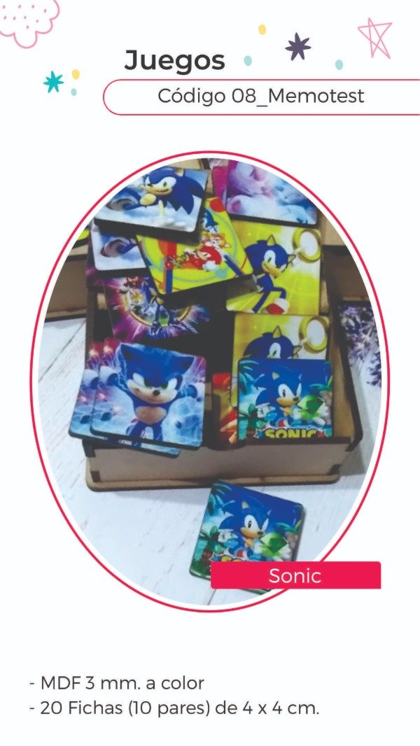 Producto - Memotest Sonic
