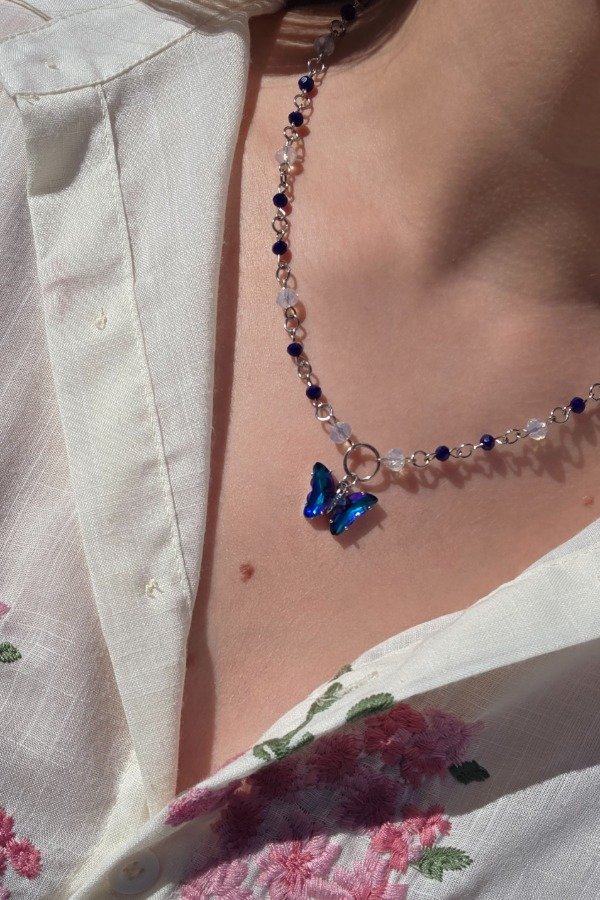 Producto - Collar Farfalla - Azul tornasol