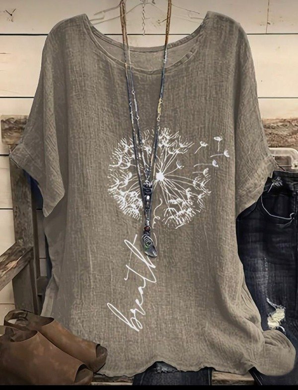 Producto - Blusa holgada de mujer con cuello redondo