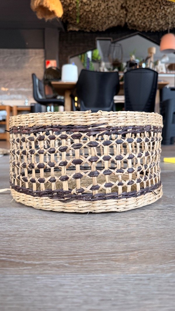 Producto - Canasto fibra natural calado 30x15