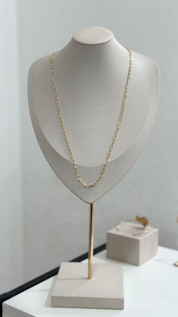 Producto - Cadena eslabones cartier mayor 70cm laminado en oro 18k