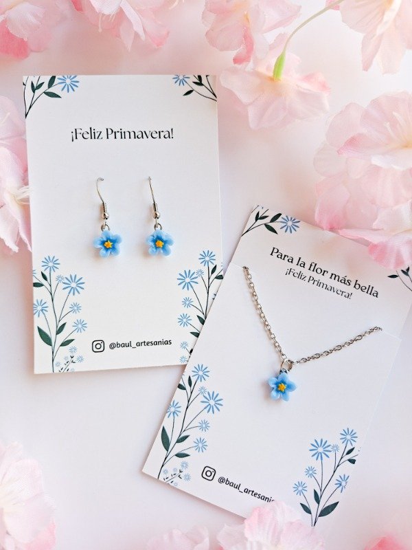 Producto - Collar/Aros No me olvides - 0