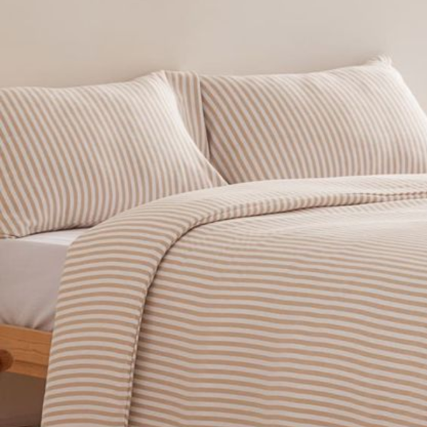 Producto - Funda Edredón Reversible Mil Rayas Arena/Tiza
