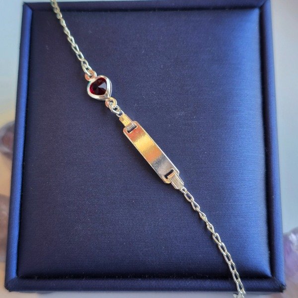 Producto - Pulsera infantil placa corazon rojo