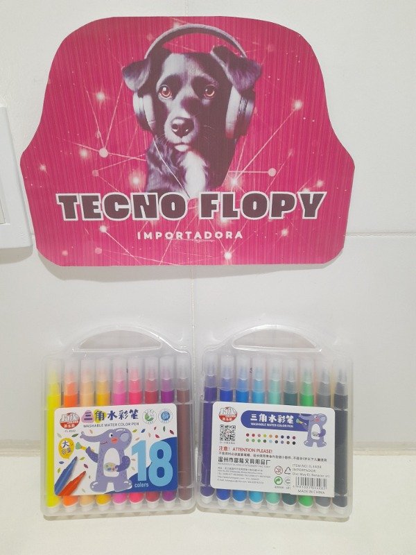 Producto - Fibras colores punta intermedia estuche útil escolar