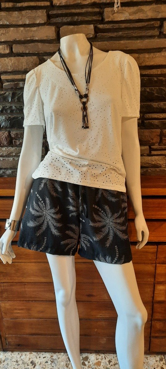 Producto - Short lino bordado