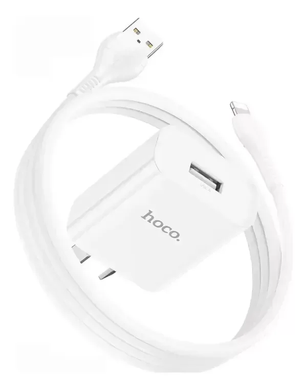 Producto - HOCO - Cargador  DC75 2.4A + Cable Lightning - 1