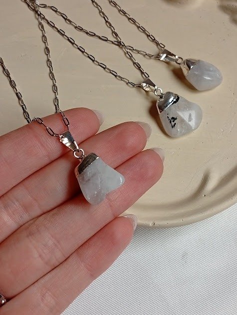Producto - Collar PIEDRA LUNA - Acero quirúrgico - 1