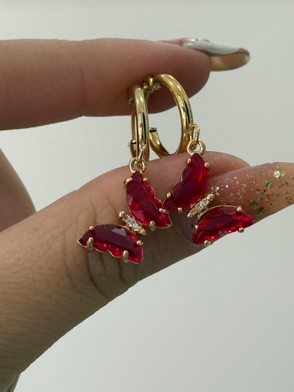 Producto - Argollitas mariposa roja