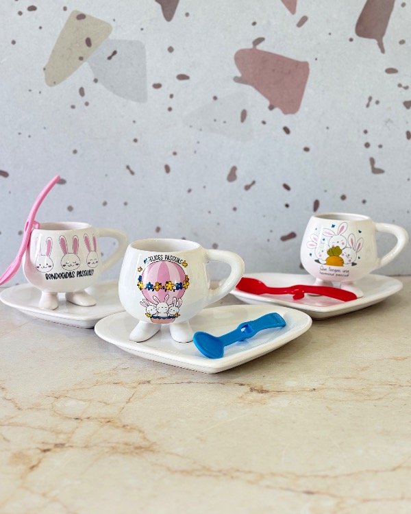 Producto - Kit N1 Pascuas "3 Patitas Grandes + 3 Band. Corazón + 3 Cuch.