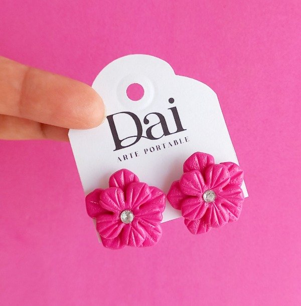Producto - Aros Flora Fucsia doble