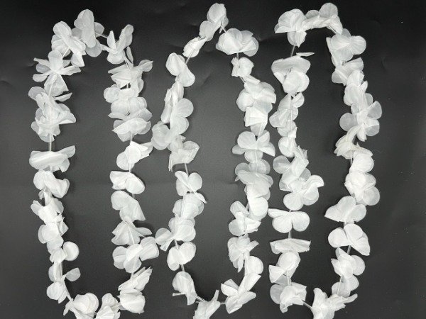 Producto - Collar Hawaiano Simple Blanco x 12