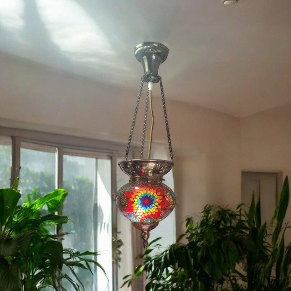 Producto - Lampara Techo Araña Turca Marroqui tres cadenas