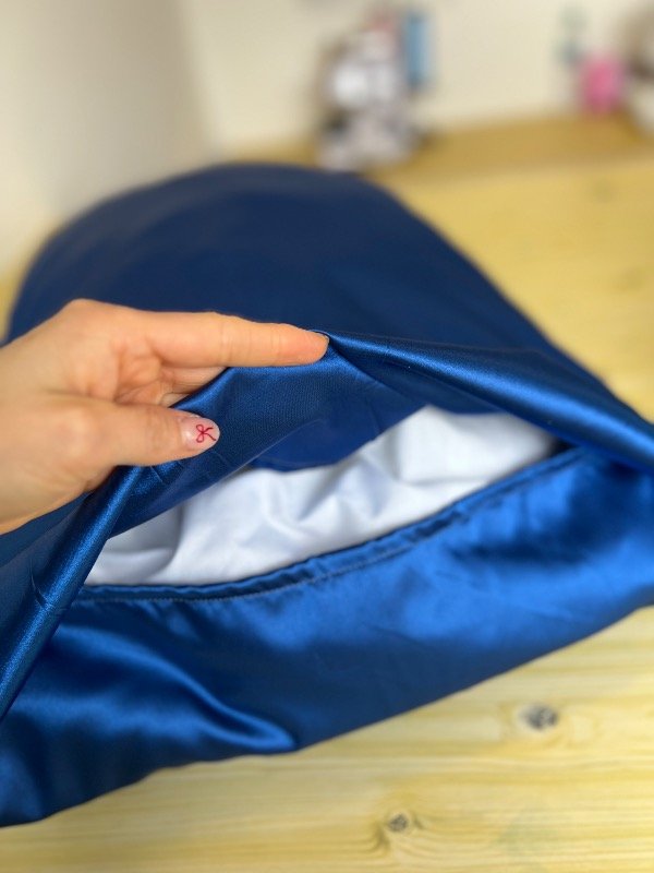 Producto - Funda satén almohada azul francia - 1