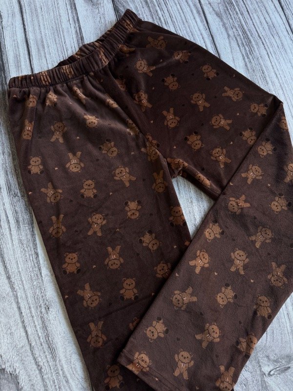 Producto - PANTALON PLUSH MARRON OSITOS