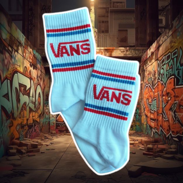 Producto - Vans blanca azul rojo