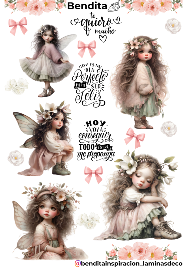 Producto - Bendita Plancha 186 Hadas tonos rosas y verdes