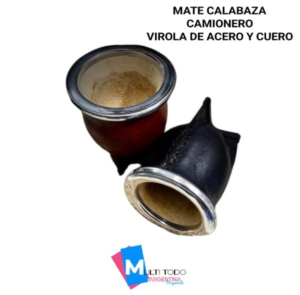 Producto - MATE CALABAZA CAMIONERO VIROLA DE ACERO Y CUERO