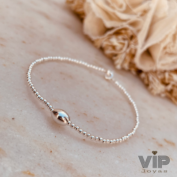 Producto - Pulsera Bolitas Arroz Central Plata 925