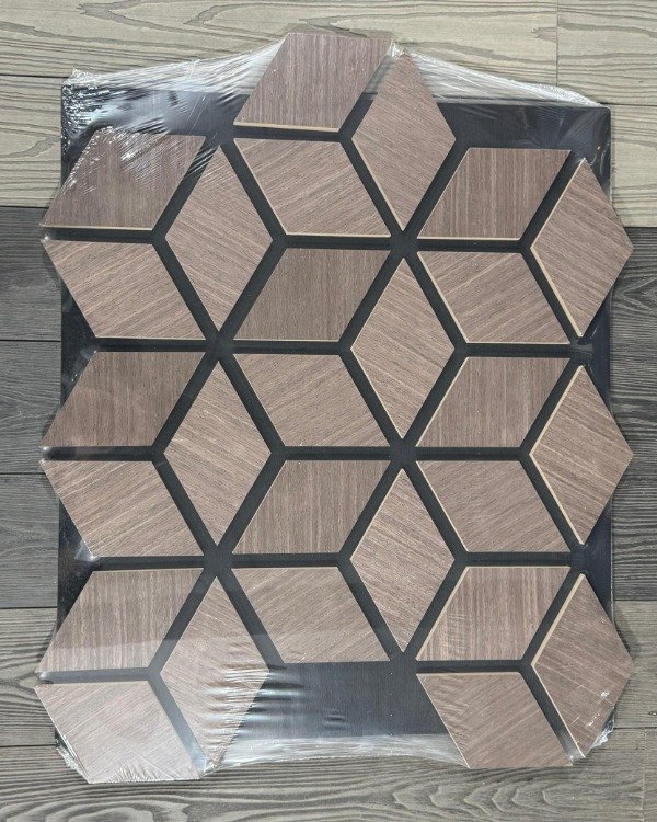Producto - Panel Acústico Patron Cubo Marron Oscuro