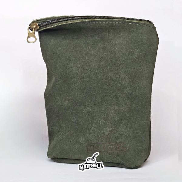 Producto - YERBERO 400g CON BASE CUERO GAMUZADO - Verde oliva