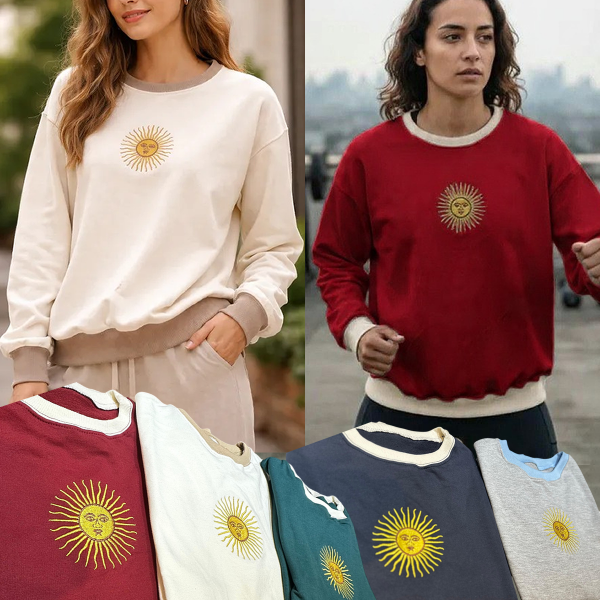 Producto - Buzo Rústico Argentina Mujer Combinado Sol de Mayo Bordado Varios Colores