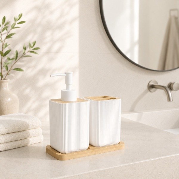 Producto - Set x 3 Baño White Rayas