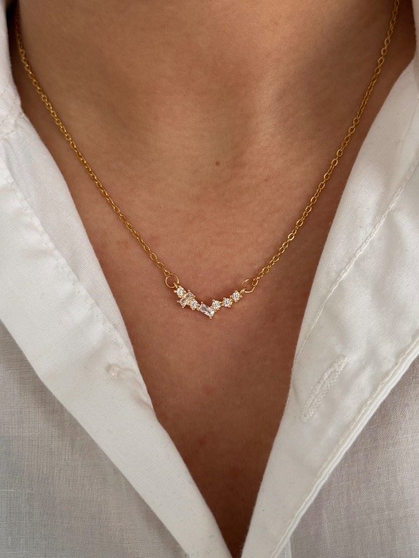 Producto - Collar dorado ice cubic - 1
