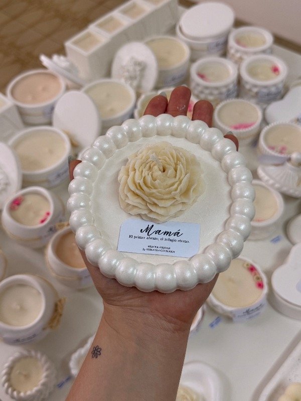 Producto - SET plato + flor peonia grande WANAMA