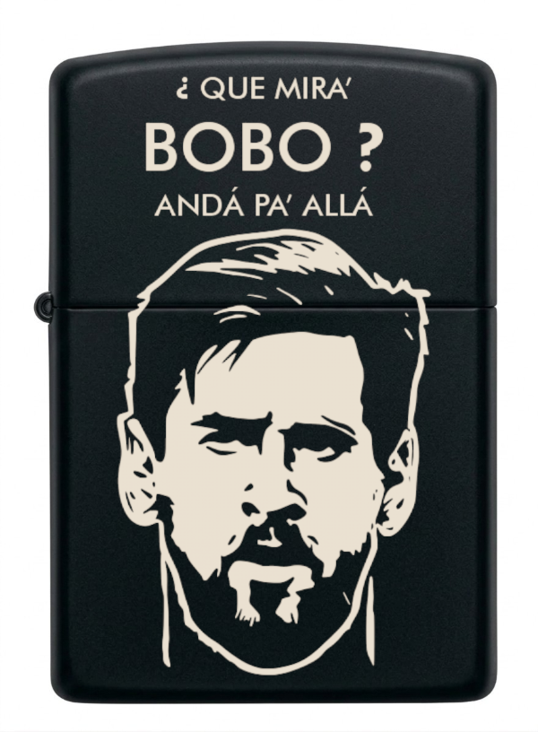 Producto - Encendedor Recargable Bencina Plateado MESSI QUE MIRA BOBO ANDA PALLA