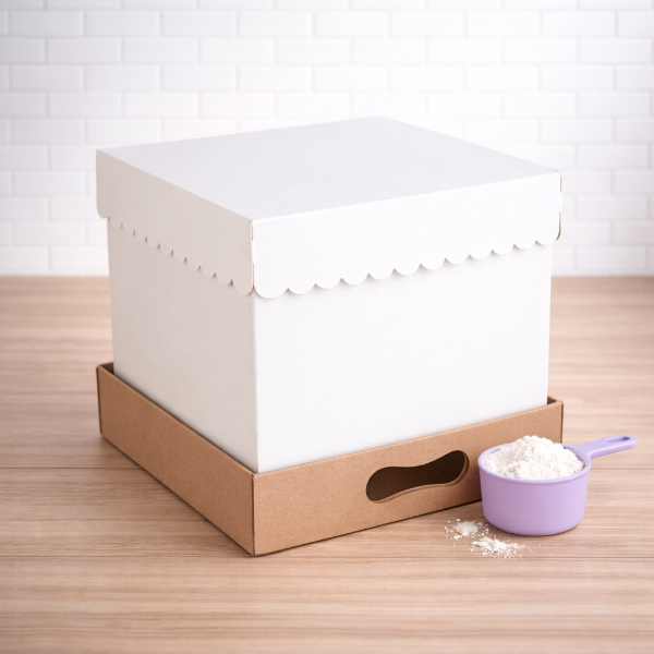 Producto - Caja Mini Drip para torta alta 20x20x20 - base kraft reforzada