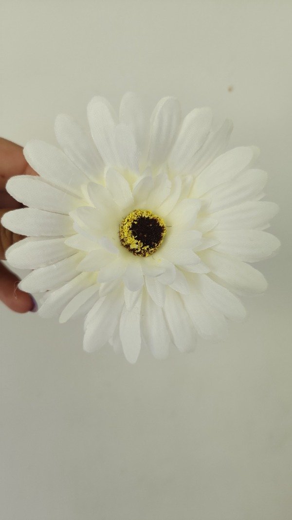 Producto - GIRASOL BLANCO CON PINZA PARA EL PELO