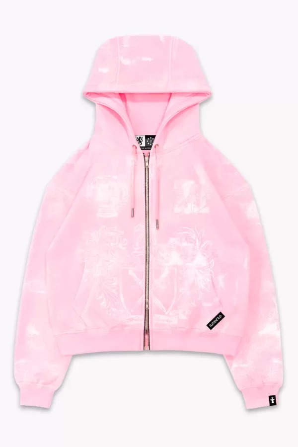 Producto - STAINED ZIP HOODIE PINK - 0