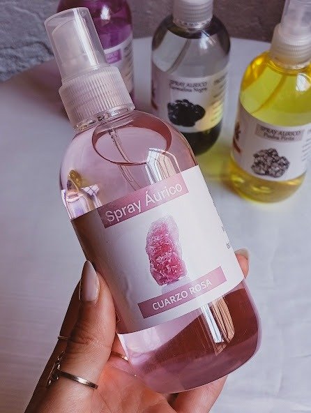 Producto - Spray áurico cuarzo rosa