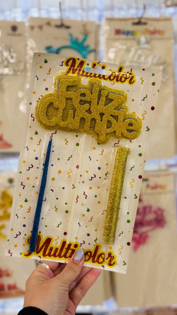 Producto - Topper con vela y bengala futbol - 2