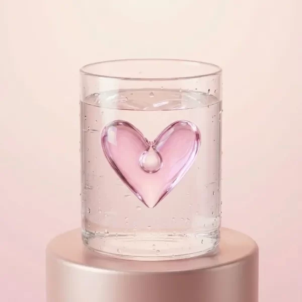 Producto - VASO DE VIDRIO "PINK HEART"
