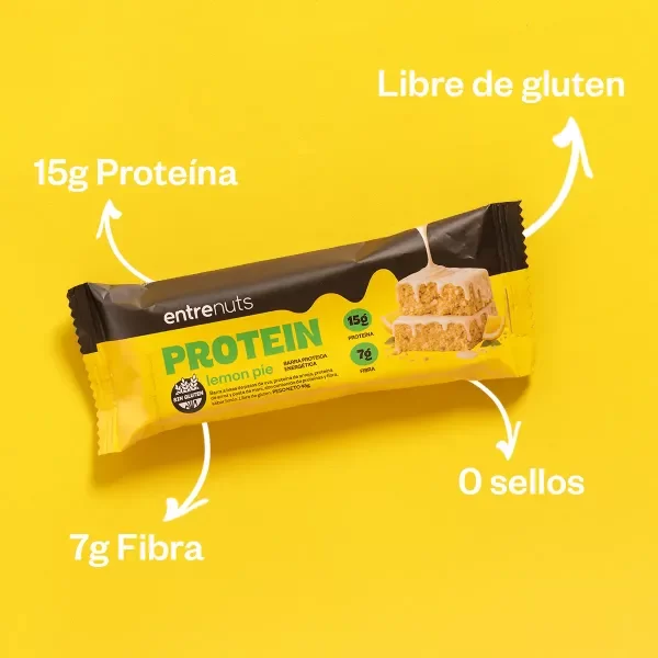 Producto - Barrita de cereal proteica Entrenuts sabor Lemon Pie 45gr. - 1