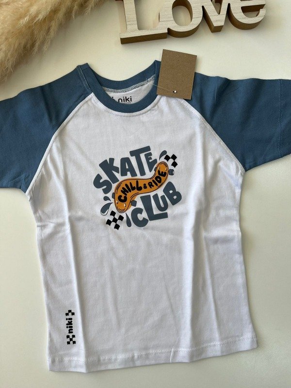 Producto - REMERA MANGA CORTA blaca/azul -COD 529