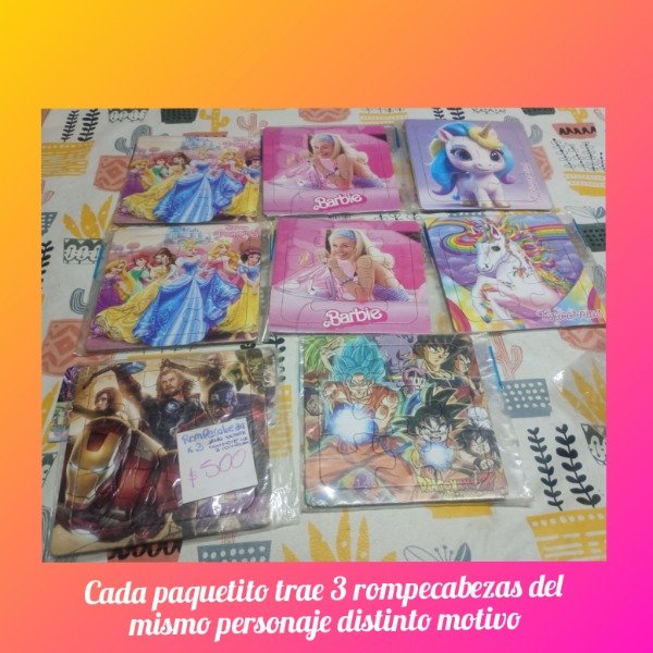 Producto - Rompecabezas x3 (mismo personaje, distinto diseño)
