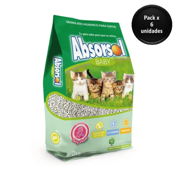 Producto - Absorsol Baby Piedra Sanitaria - PACK X 6 UNIDADES x 2 Kg c/u