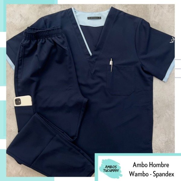 Producto - Ambo Azul Detalle Celeste ( Sp Manhattan)