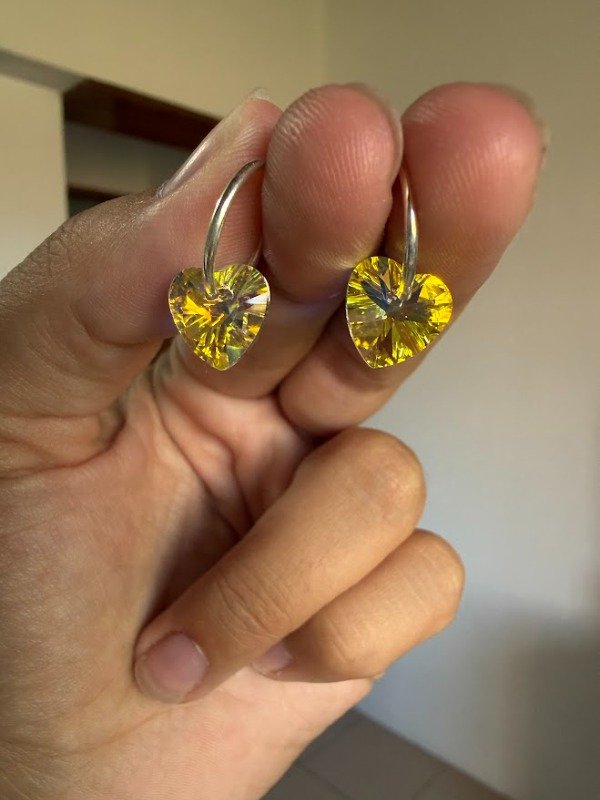 Producto - Argolla 15 mm + corazon swarovsky