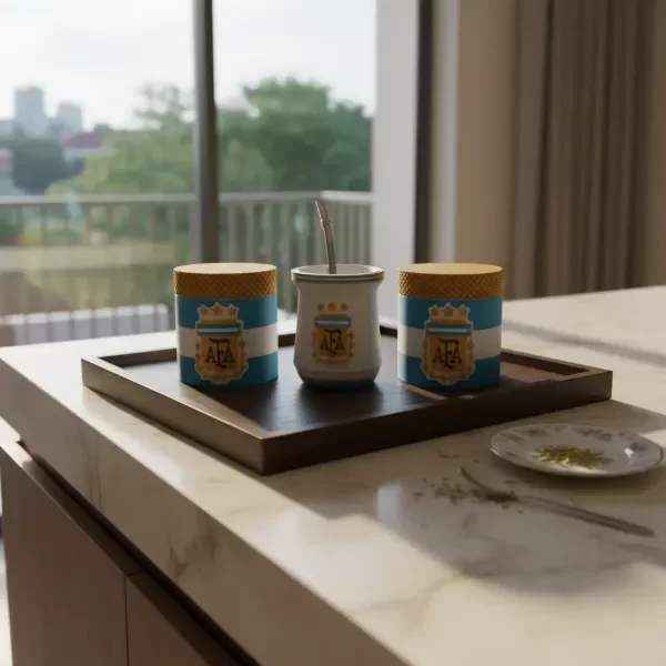 Producto - Set Matero Mate Yerbera Azucarera Y Bombilla