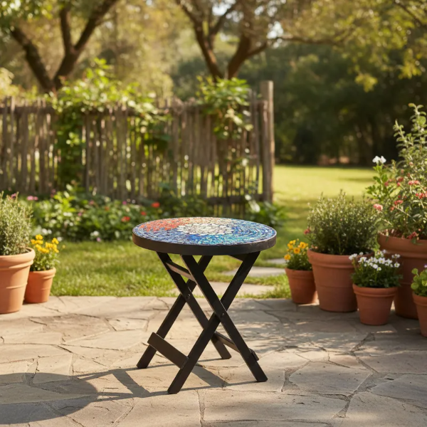 Producto - Mesa Matera con Mosaico Arcoiris