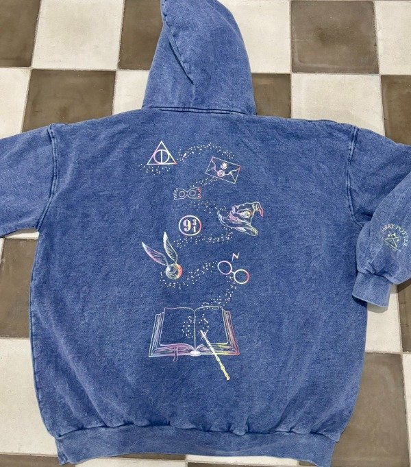 Producto - Canguro Oversize Frisa Acid Wash CAMINO HP AZUL