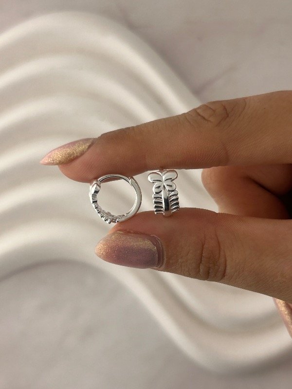 Producto - ARGOLLAS DE PLATA MARIPOSAS 0024